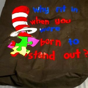 Autism awareness  canvas tote  bag